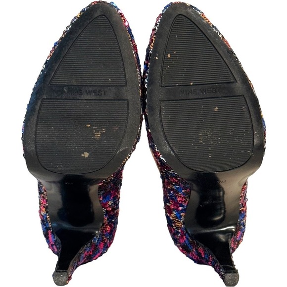 Nine West Rocha Multicolored Sequin Platform Heels Formal Glam Size 7 - Picture 9 of 12
